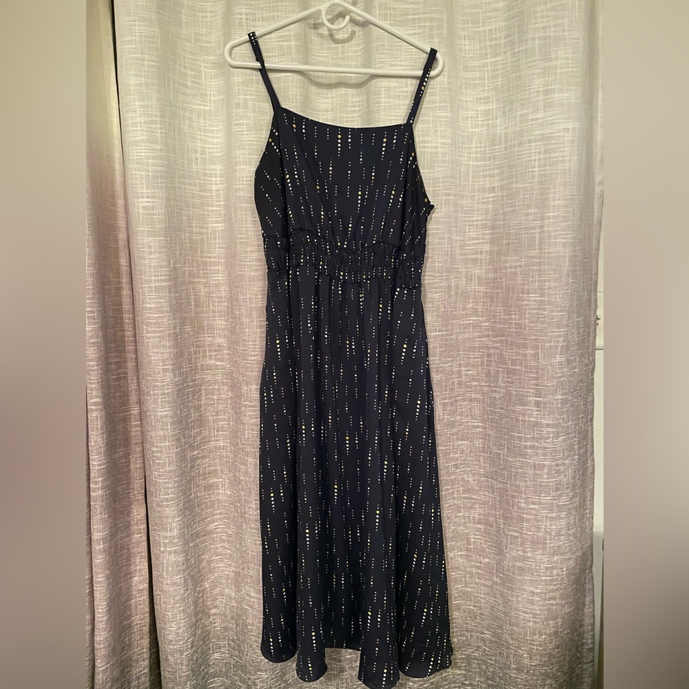 Navy Sundress With Colorful Dot Pattern - image 1